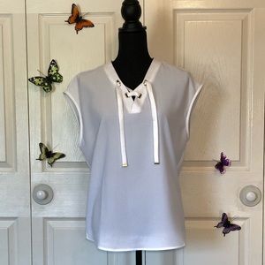 💼 Marc New York Lace Up Short Sleeve Top